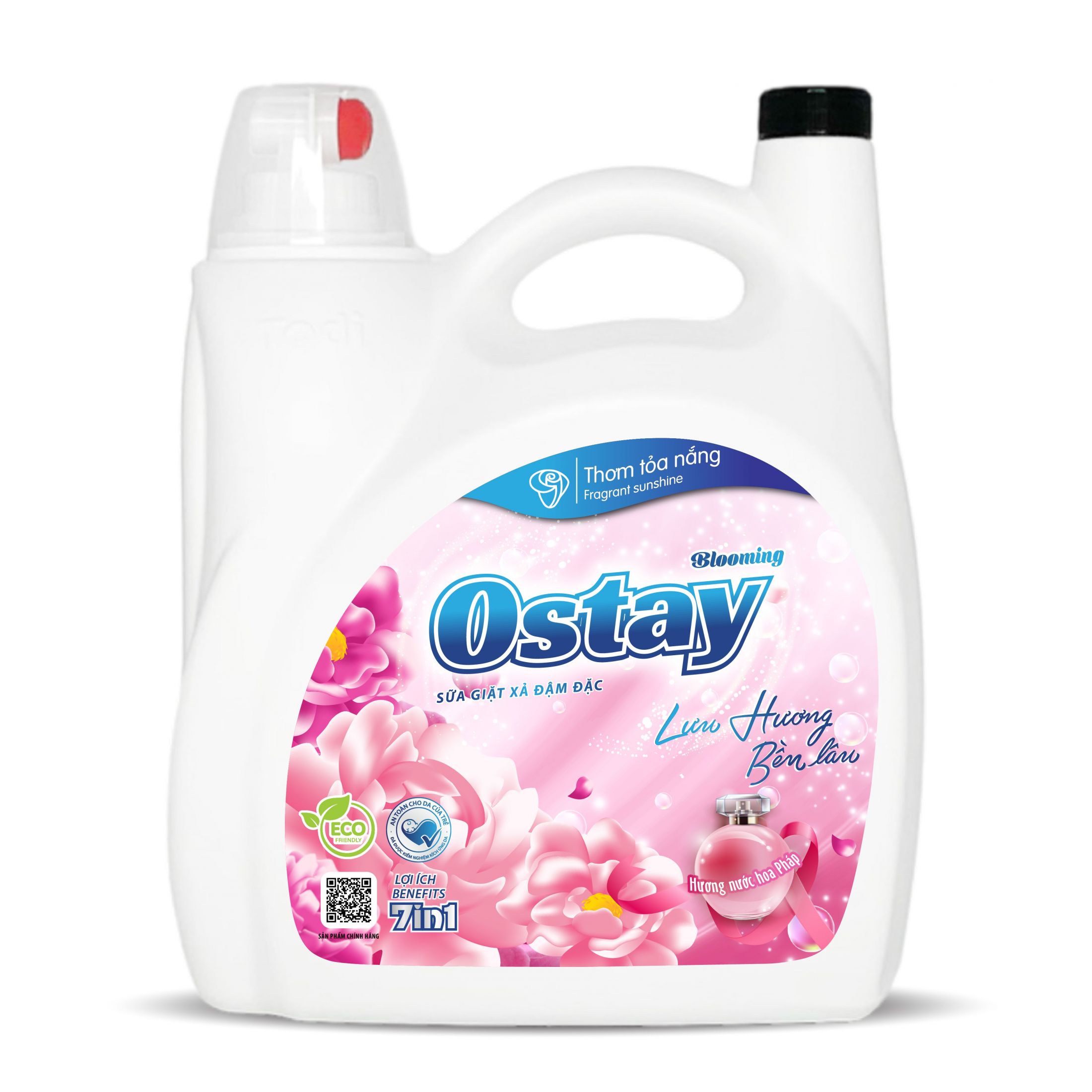 Sữa giặt - xả đậm đặc Ostay Blooming 7in1 - 4,6kg (Hồng)