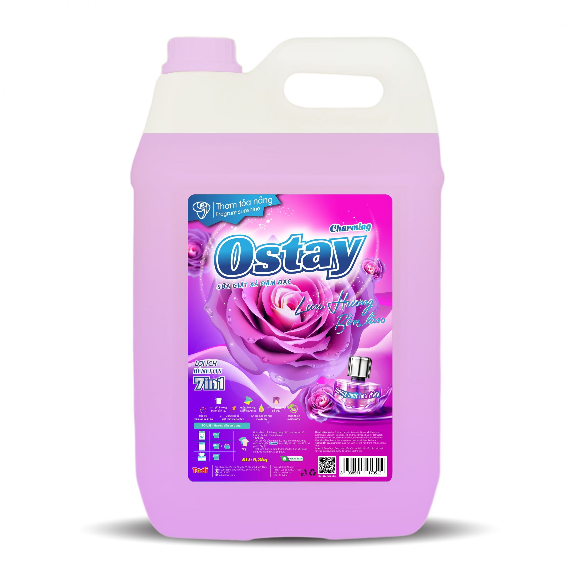 Sữa giặt - xả đậm đặc Ostay Charming 7in1 - 9,3kg (Tím)