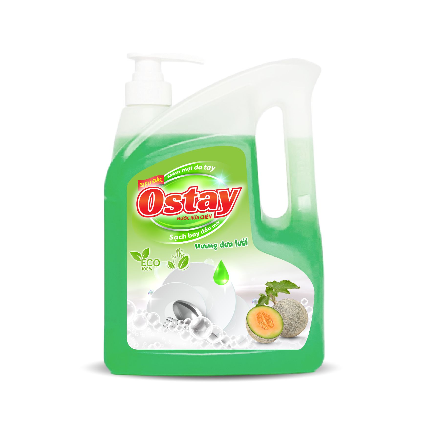 Nước rửa chén Ostay hương Dưa lưới- 2,2kg